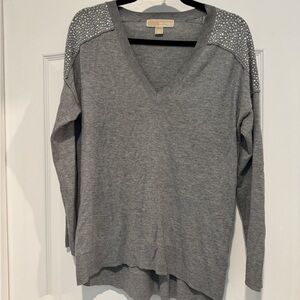 Michael Kors Gray Sweater with Silver Accents